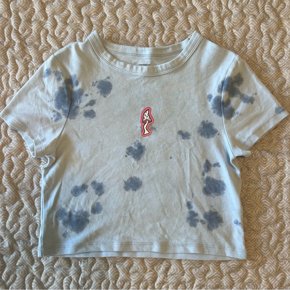Cotton On Blue Tie-Dye Crop Top